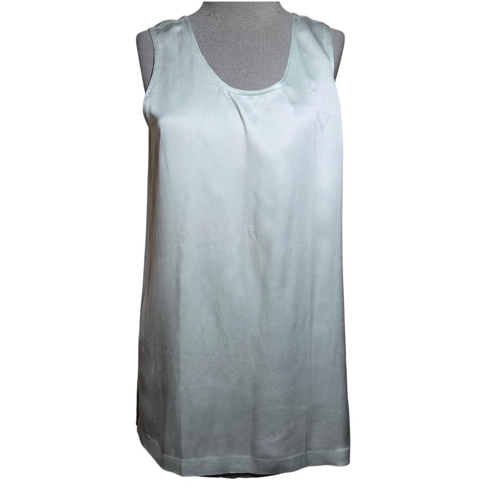 Silver Satin Silk Sleevless Blouse Size 4